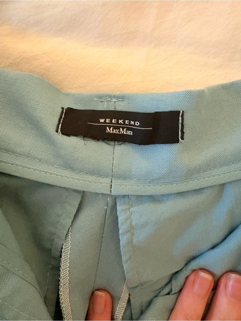 Max Mara weekend Light Blue High-Waist Bermuda shorts - Picture 2 of 3